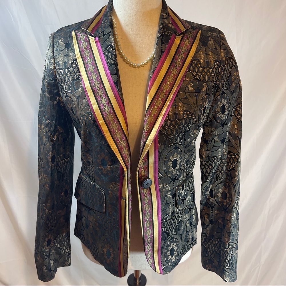 ROBERT GRAHAM KAMALA SILK SMOKING JACKET SIZE 2